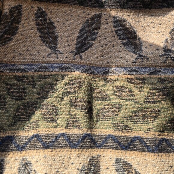 Vintage Nomadic Trader Wool Coat Womens Size Medium Native Style Feather Button - Picture 6 of 10